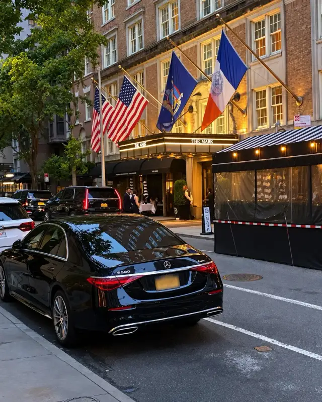 Sultan Rides Mercedes S580 waiting outside The Mark hotel on the Upper East Side